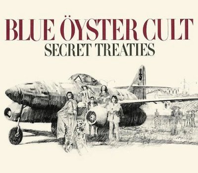 Secret Treaties - La pochette représente les membres du groupe autour de l'avion Messerschmitt 262 Blue Öyster Cult - Secret treaties (1974) - Un hard rock sophistiqué et mystérieux
